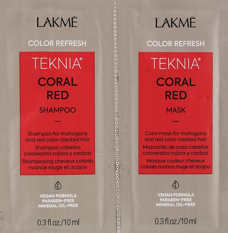 Sample Set - Lakme Teknia Color Refresh Coral Red (sh/10ml + mask/10ml) — photo N2