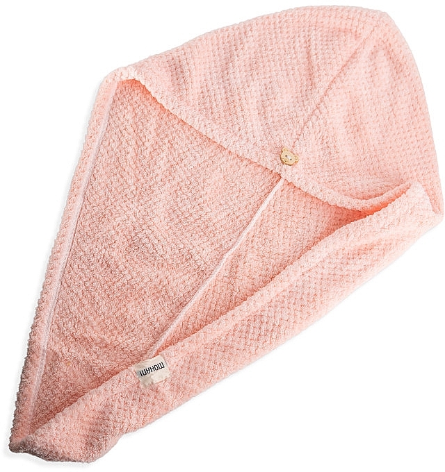 Hair Drying Turban Towel, pink - Mohani Microfiber Hair Towel Pink — photo N2