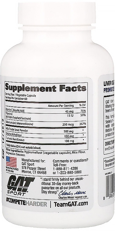 Liver Cleanse Dietary Supplement - GAT Sport Liver Cleanse — photo N2