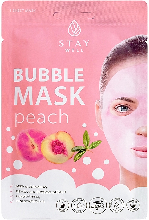 Face Mask - Stay Well Deep Cleansing Bubble Peach — photo N1