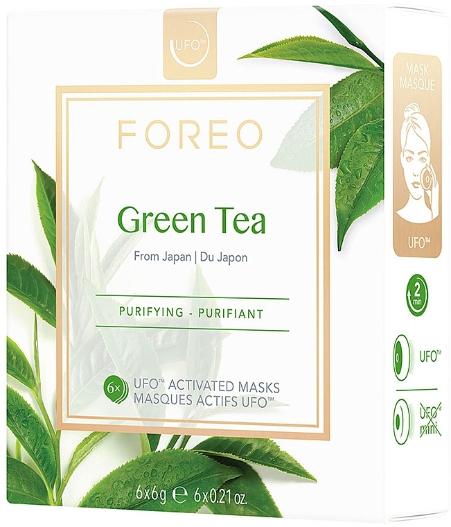 Cleansing Green Tea Face Mask - Foreo UFO Activated Mask Purifying Green Tea — photo N1