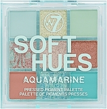 Eyeshadow Palette - W7 Soft Hues Aquamarine Pressed Pigment Palette — photo N1