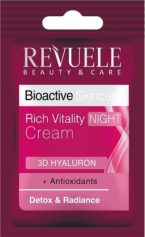 Rich Night Cream - Revuele Bioactive Skincare 3D Hyaluron Rich Vitality Night Cream (sample) — photo N1