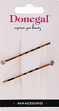 Fragrances, Perfumes, Cosmetics Hairpins FA-5692, 2 pcs, golden with crystal - Donegal