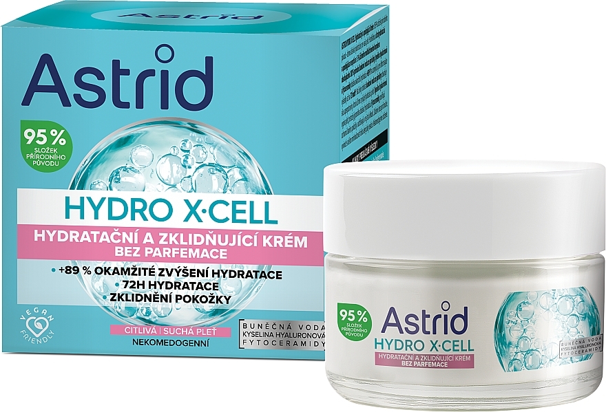 Moisturizing & Soothing Face Cream - Astrid Hydro X-Cell Moisturizing & Soothing Cream Fragrance Free — photo N1