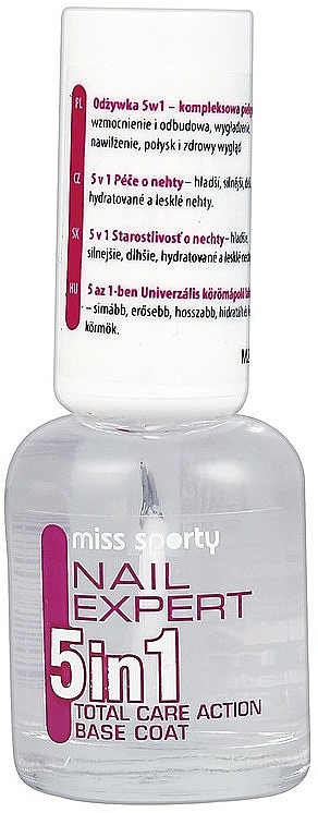 Nail Polish - Miss Sporty Nail Expert 5 in 1 Total Care Action Top Coat — photo N1