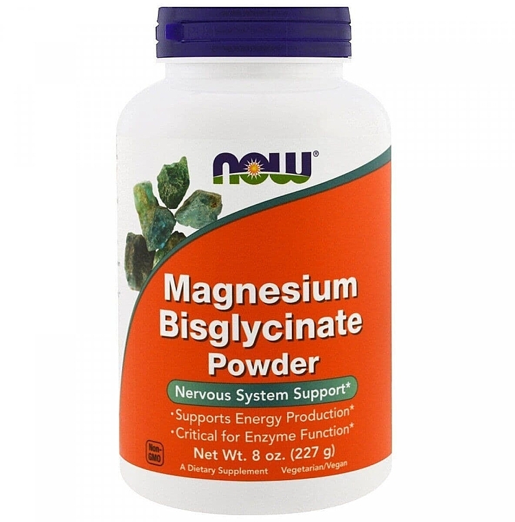 Magnesium Bisglycinate Minerals, 250 mg, powder - Now Foods Magnesium Bisglycinate Powder — photo N1