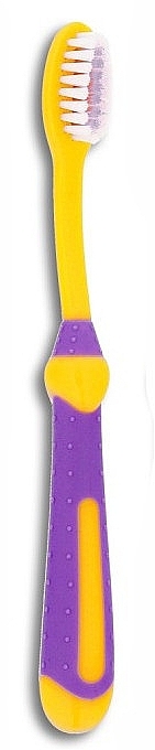 Kids Toothbrush, soft, 3+ years, yellow and purple - Wellbee — photo N1