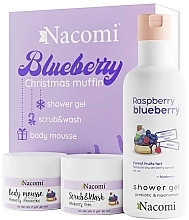 Fragrances, Perfumes, Cosmetics Set - Nacomi Blueberry Christmas Muffin Body Care Set (b/mousse/50ml + scr/50ml + sh/gel/300ml)