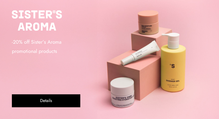 -20% off Sister's Aroma promotional products. Prices on the site already include a discount.