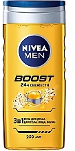 Fragrances, Perfumes, Cosmetics Body, Face & Hair Wash 3in1 - Nivea Men Boost Shower Gel