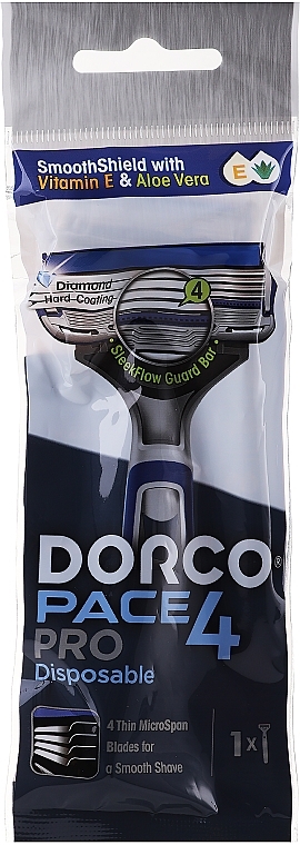 Disposable Razor with 4 Blades - Dorco Pace 4 PRO — photo N1