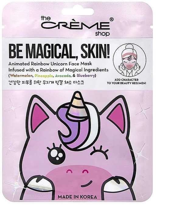 Sheet Mask 'Unicorn' - The Cryme Shop Face Mask Be Magical, Skin! Unicorn — photo N1