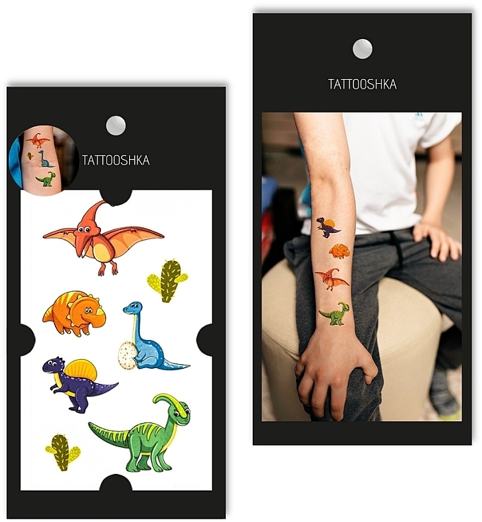 Kids Temporary Tattoo Set "Dinosaurs" - Tattooshka — photo N1