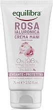 Fragrances, Perfumes, Cosmetics Rose Hand Cream with Hyaluronic Acid - Equilibra Hyaluronic Rose Hand Cream