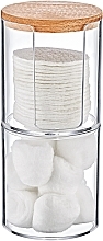 Cotton Pad Cylinder with Wooden Cap, double, transparent - BoxUp — photo N2