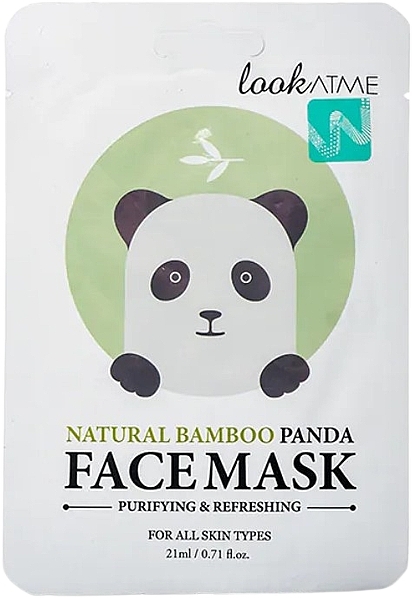 Bamboo Sheet Face Mask - Look At Me Natural Bamboo Panda Face Mask — photo N1