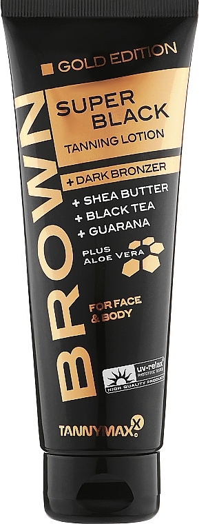 Tan Lotion with Extra Dark Bronzers, Guarana, Shea Butter & Black Tea Extract - Tannymaxx Brown Dark Super Black Very Dark Bronzing Lotion — photo N5