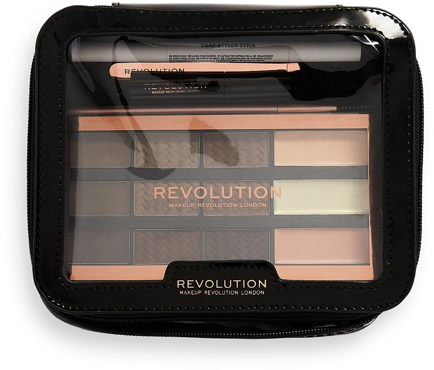 Set, 8 products - Makeup Revolution “The Everything” Brow Kit Gift Set — photo N2