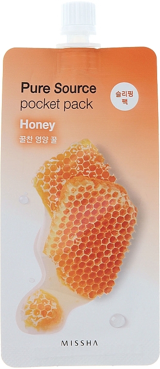 Facial Honey Night Mask - Missha Pure Source Pocket Pack Honey — photo N1