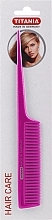 Hair Comb with Plastic Handle 20.5 cm, purple - Titania — photo N1