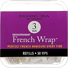 Fragrances, Perfumes, Cosmetics Narrow Nail Tips "French Smile" - Dashing Diva French Wrap White 50 Tips (Size 3)