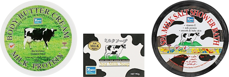 Cosmetic Set - Yoko Milk Products Set (soap/90g + scr/200g + b/cr/200g) — photo N2