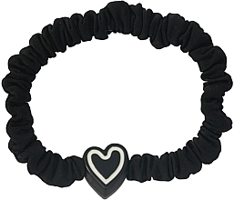 Fragrances, Perfumes, Cosmetics Hair Tie, crepe with heart, black - Lolita Accessories