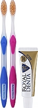 Fragrances, Perfumes, Cosmetics Set, option 1 - Royal Denta Gold (toothbrush/2pcs + toothpaste/20g + cosmetic bag/1pc)