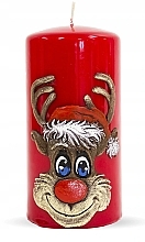 Fragrances, Perfumes, Cosmetics Decorative Candle "Rudolf", red, 7x14cm - Artman Christmas Candle Rudolf