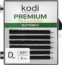 Butterfly Green D 0.07 False Eyelashes (6 rows: 9 mm) - Kodi Professional — photo N1
