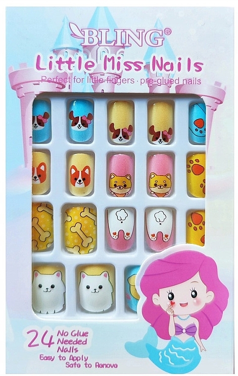 False Nails for Kids, 24 pcs. - Bling Little Miss Nails — photo N1