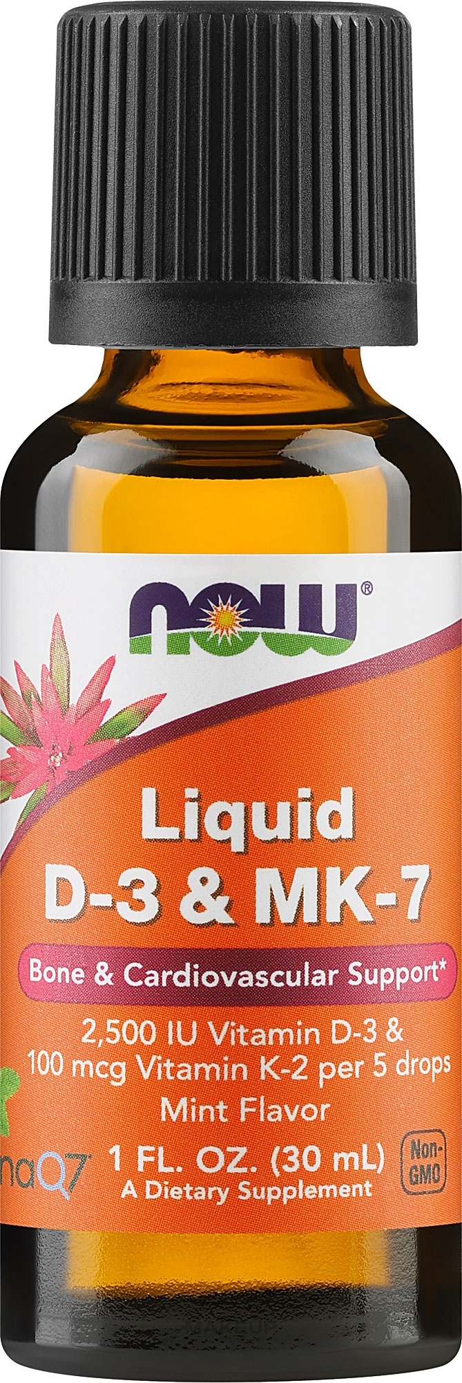 Liquid Vitamin D-3 & MK-7 - Now Foods Liquid D-3 & MK-7 — photo 30 ml