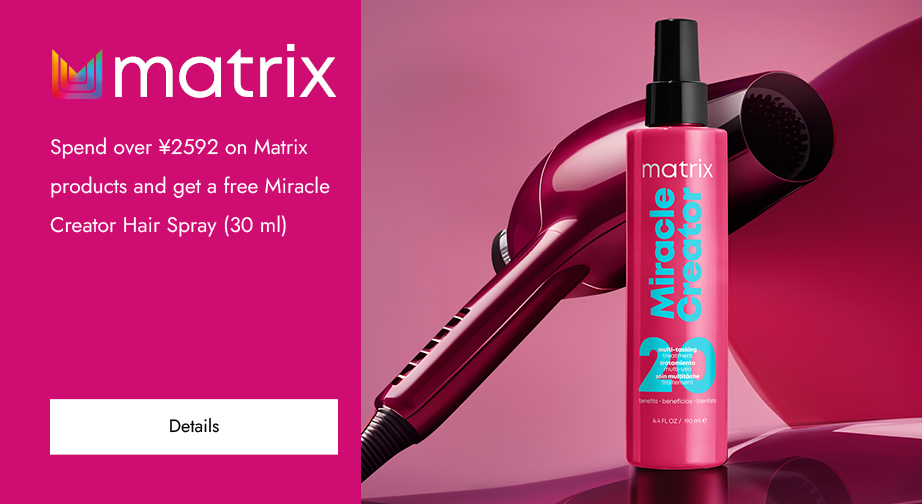Spend over ¥2592 on Matrix products and get a free Miracle Creator Hair Spray (30 ml)