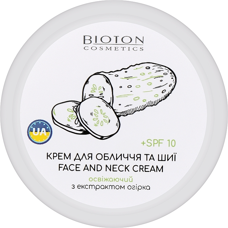 Face & Neck Cream with Cucumber Extract - Bioton Cosmetics Face & Neck Cream SPF 10 — photo N1