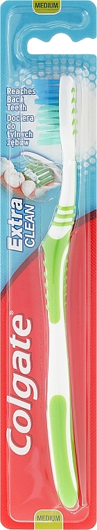 Toothbrush Medium Hard "Extra Clean", green - Colgate Extra Clean Medium — photo N2