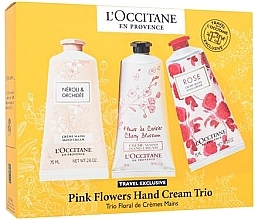 Hand Care Set - L'Occitane Pink Flowers Hand Cream Trio (h/cr/3x75ml) — photo N1