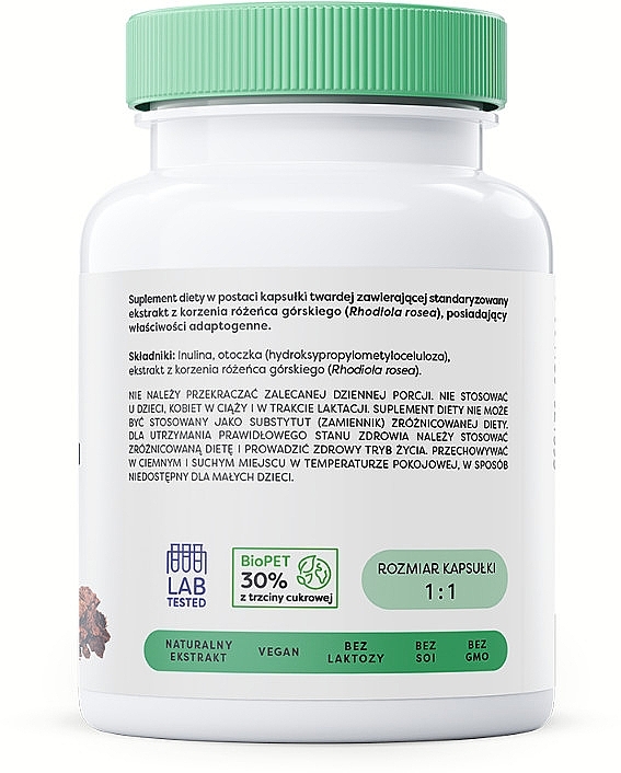 Rhodiola Rosea Root Food Supplement, in capsules - Osavi Rhodiola Rosea 400mg — photo N3