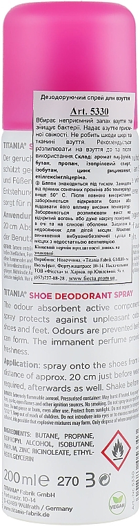 Shoe Deodorant - Titania Foot Care Spray — photo N2