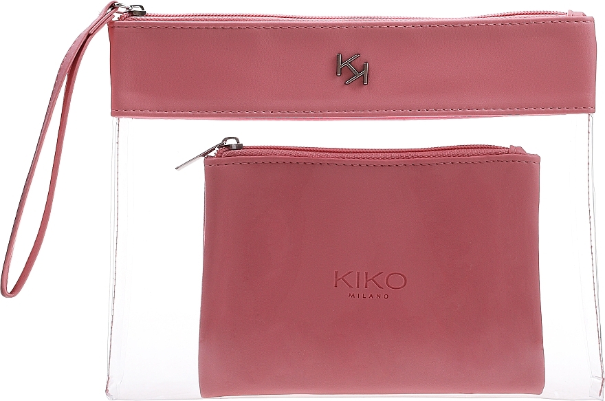 Large Transparent Makeup Bag with Small Makeup Bag Inside, pink - Kiko Milano Transparent Beauty Case 003 — photo N1