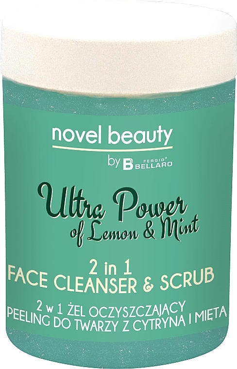 2-in-1Cleansing Facial Gel-Scrub "Lemon and Mint" - Fergio Bellaro Novel Beauty Ultra Power Face Cleancer & Scrub — photo N1