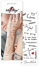 Fragrances, Perfumes, Cosmetics Temporary Tattoo "Quiet, they say" - Arley Sign