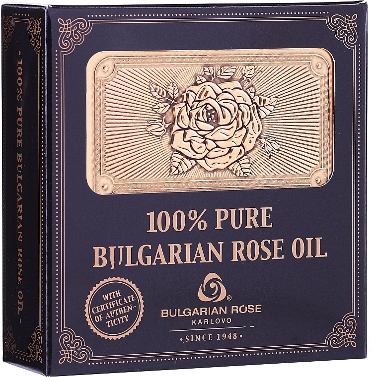 Natural Rose Oil in Wooden Box - Bulgarian Rose Oil — photo N1