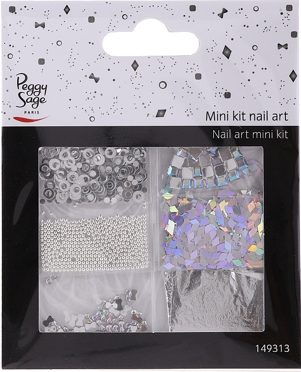 Nail Art Set, 149313 - Peggy Sage Mini Kit Nail Art Argent — photo N1