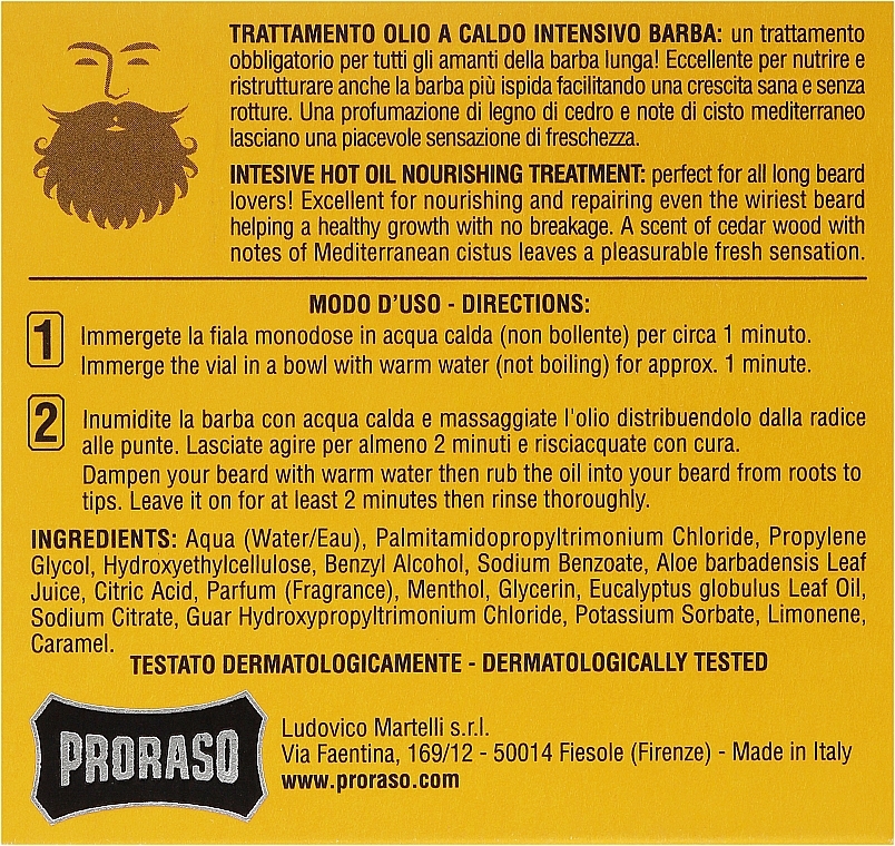 Beard Oil - Proraso Hot Oil Beard Treatment — photo N3