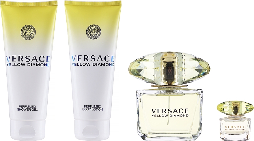 Versace Yellow Diamond - Set (edt/90ml + edt/5ml + b/lot/100ml + sh/gel/100ml)  — photo N2