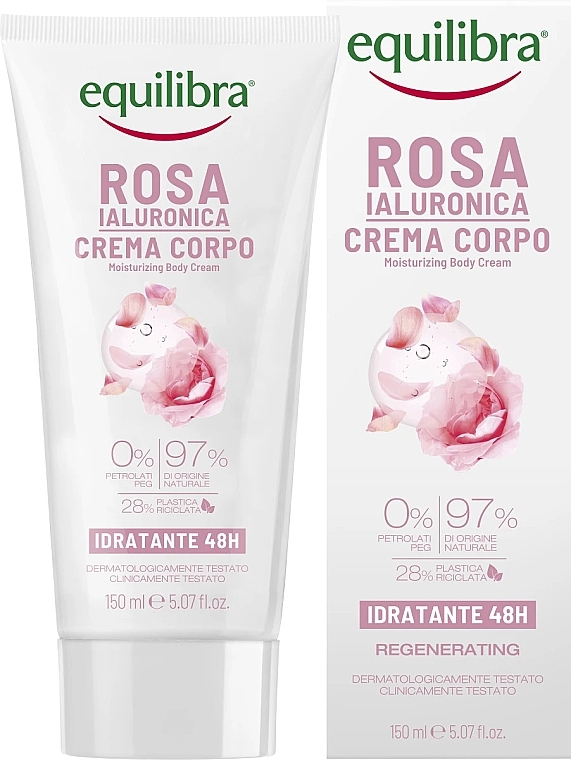 Rose & Hyaluronic Acid Moisturizing Body Cream - Equilibra Hyaluronic Rose Moisturizing Body Cream — photo N1