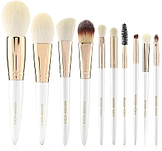 Makeup Brush Set, 10 pcs - Eigshow Beauty Champagne Gold Vegan Series Nanofiber Brush Set — photo N5