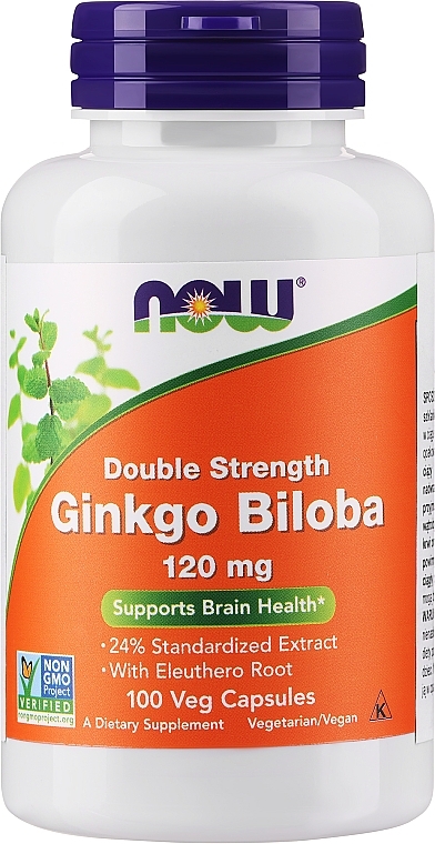 Capsules "Ginkgo Biloba" 120 mg - Now Foods Ginkgo Biloba — photo N1