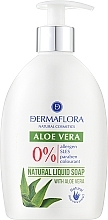 Fragrances, Perfumes, Cosmetics Liquid Hand Soap - Dermaflora Aloe Vera Natural Liquid Soap